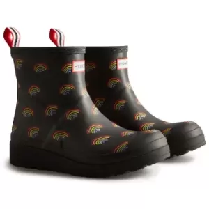 Image of Hunter Womens Play Short Rainbow Print Wellington Boots Mini Rainbow 7