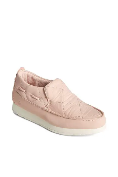 Image of Sperry 'Moc-Sider' Water-Resistant Suede Slip On Shoes Pale Pink