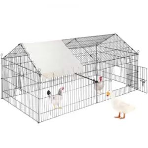 Image of VEVOR Chicken Coop, 87" x 41.7" x 41", Rabbit Run Enclosure Pen with Waterproof and Sun-proof Cover for Outdoor, Indoor, Backyard, and Farm, Metal Pet