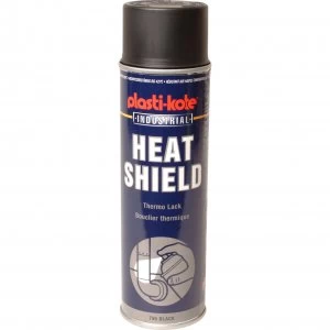 Image of Plastikote Industrial Heat Shield Aerosol Spray Paint Black 500ml