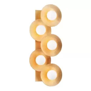 Image of Hudson Valley Lighting 5 Light Wall Sconce in Vintage Gold Leaf