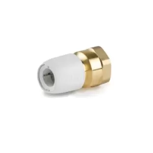 Image of Hep2O Push Fit Brass Female Adaptor White 3/4" X 15mm Pushfit- Hx24/15W