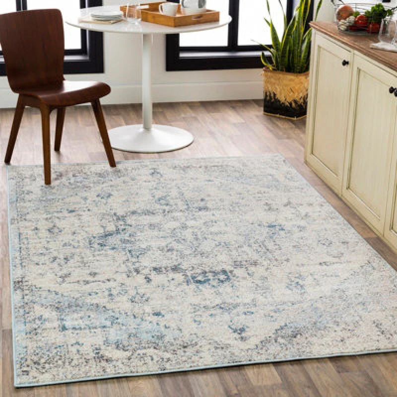 Image of Livabliss Vintage Oriental Boho Ivory Lya Area Rug 200 X 275cm - Easy Care, Non Shedding, Ideal For Living Room & Bedroom