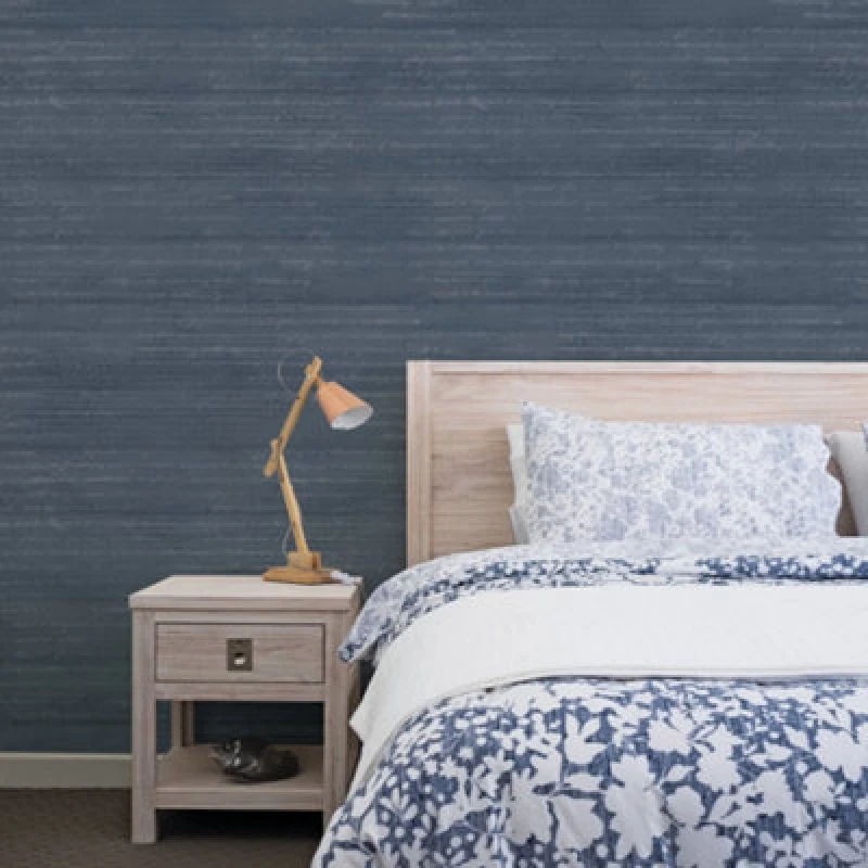 Image of Galerie Vintage Roses Dark Blue Pretty Script Smooth Wallpaper