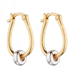 Image of Sterling Silver Gold Plated Zirconia Hoop Earrings E6135