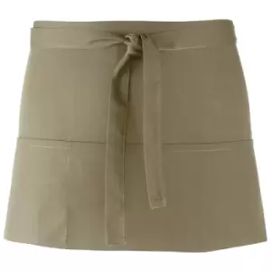 Image of Premier Ladies 'colours' 3 Pocket Apron / Workwear (pack Of 2) (one Size, Olive)
