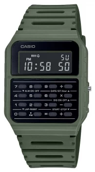 Image of Casio Retro Calculator Green Resin Strap Black Watch
