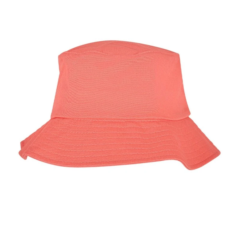 Image of Flexfit Flexfit Men Cotton Twill Bucket Hat in Coral One Size Male 5063300227527