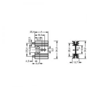 Image of Pin heat sink 14 CW L x W x H 34.9 x 25.4 x 12.7mm TO 220 SOT 32