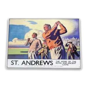 Image of Geko Vintage Metal Sign - British Railways Retro Advertising, St Andrews, Scotland