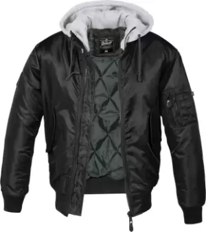 Image of Brandit MA1 Sweat Hooded Jacket, black-grey, Size S, black-grey, Size S