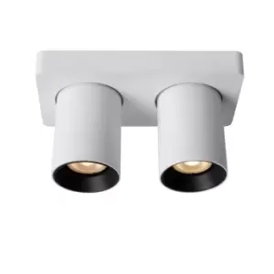 Image of Nigel Modern Ceiling Spotlight - LED Dim to warm - GU10 - 2x5W 2200K/3000K - White