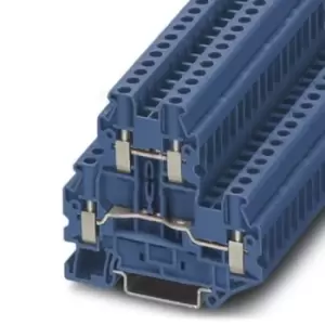 Image of Phoenix Contact Blue UTTB 4 BU Double Level Terminal Block, 26 10 AWG, 0.14 6mm, 800 V