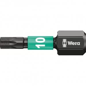 Image of Wera Impaktor Torx Screwdriver Bits T10 25mm Pack of 10