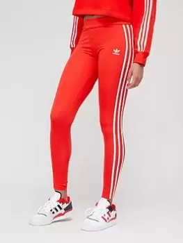Image of adidas Originals 3 Stripes Leggings - Red, Size 6, Women