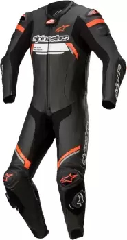 Image of Alpinestars Missile V2 Ignition One Piece Motorcycle Leather Suit, black-red, Size 56, black-red, Size 56