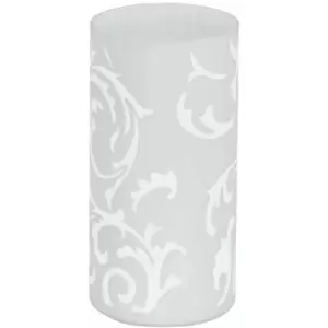 Image of Loops - Table Lamp Colour Shade White Printed Glass In Line Switch Bulb E14 1x60W