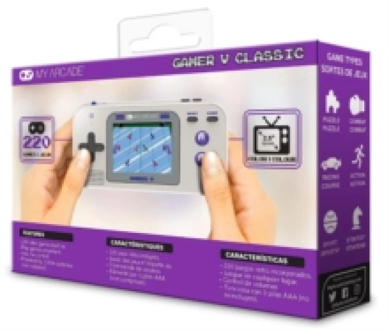 Image of My Arcade - Gamer V Classic (220 Games In 1) Gray & Purple