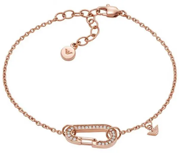 Image of Emporio Armani EGS2951221 Rose Gold Tone Stone Set Bracelet Jewellery