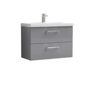 Image of Nuie Arno 800mm Wall Hung 2 Drawer Vanity & Basin 3 Cloud Grey