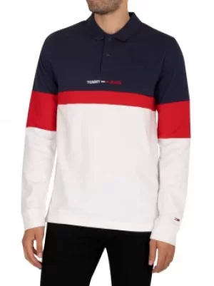 Image of Regular Colourblock Longsleeved Polo Shirt
