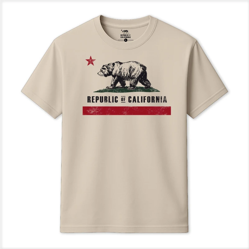 Image of Republic of California Old Flag T-Shirt Natural male X Large