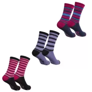 Image of Womens/Ladies Cotton Rich Novelty Alcohol Socks (9 Pairs) (UK 4-8) (Lilac/Black/Navy)