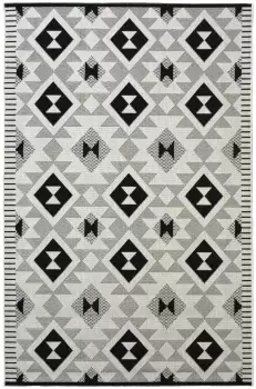 Image of Indoor Outdoor Chequerboard Mono Rug - 120X170 cm