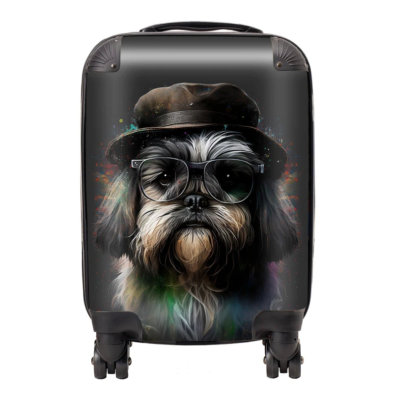 Image of Warren Reed Designer Lhasa Apso Dog Splashart Suitcase - Large