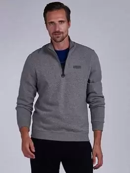 Image of Barbour International Essential Half Zip Sweat - Grey Marl, Size 3XL, Men