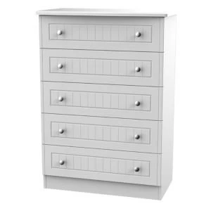 Image of Warwick Grey Matt 5 Drawer Chest (H)1075mm (W)765mm (D)415mm