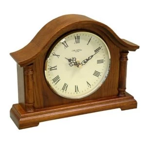 Image of Arched Mantel Clock - Walnut Effect