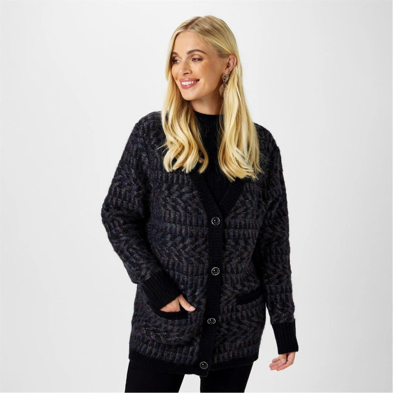 Image of Biba Geo Knitted Cardigan Multi female 12 (M)