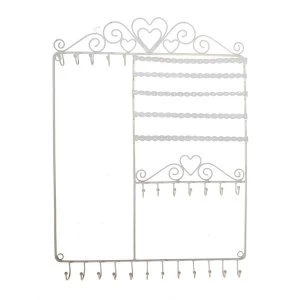 Image of Sass & Belle Shabby Chic Vintage Wall Jewellery Cream Display