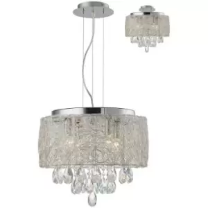 Image of Suspension Adeline Chrome polished 4 bulbs 34cm