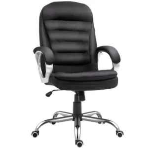 Image of Vinsetto Ergonomic Office Chair Task Chair for Home with Arm, Swivel Wheels, Linen Fabric, Black
