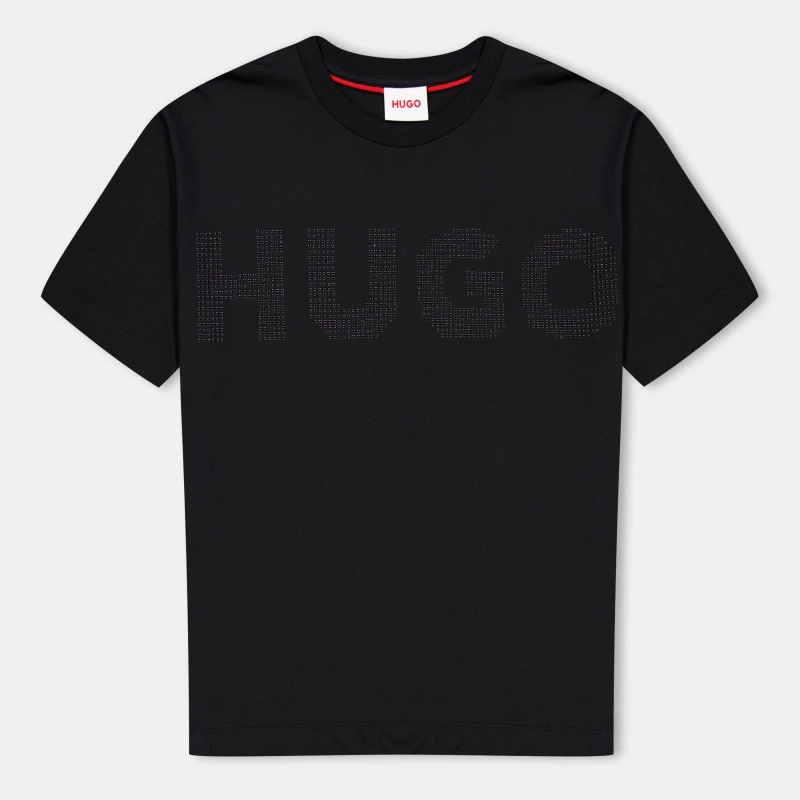 Image of HUGO Logo Short Sleeve T-Shirt Juniors - Black 8 - 9 Years