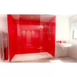 Image of Mermaid Brilliance Acrylic Gloss Crimson Shower Wall Panel 2440 x 900mm