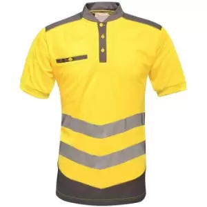 Image of Regatta Mens Tactical Hi Vis Polo Shirt (XXL) (Yellow/Grey) - Yellow/Grey