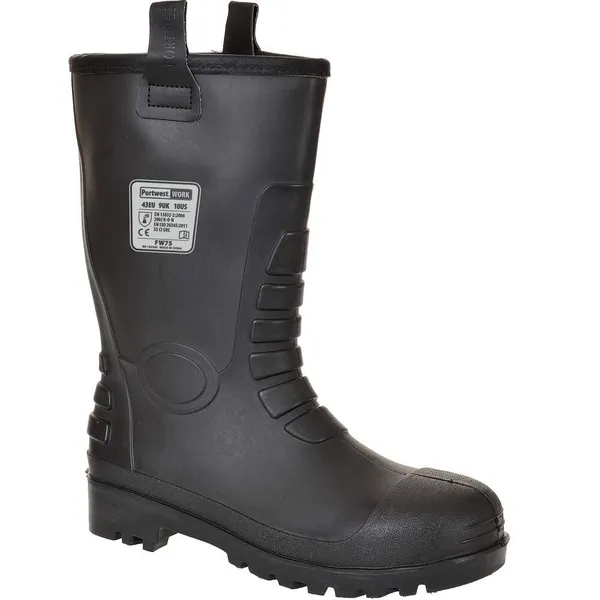 Image of Portwest Neptune S5 CI Waterproof Rigger Safety Boots FW75BKR42 Colour: Black