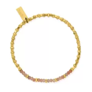 Image of ChloBo Gold Plated & Peach Moonstone Sparkle Cube Bracelet