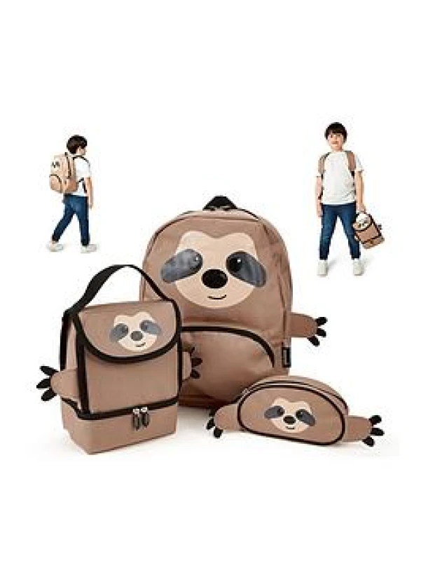 Image of Zappi Baby Sloth Animal Backpack Set Stationery Gift Sets One size Beige 73507604000