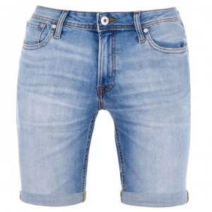 Image of Jack and Jones Liam Skinny Jean Shorts - Blue 872