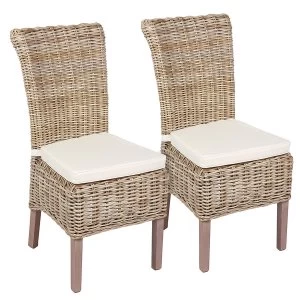 Image of Robert Dyas Tocino Ready Assembled Pair of Wicker Chairs