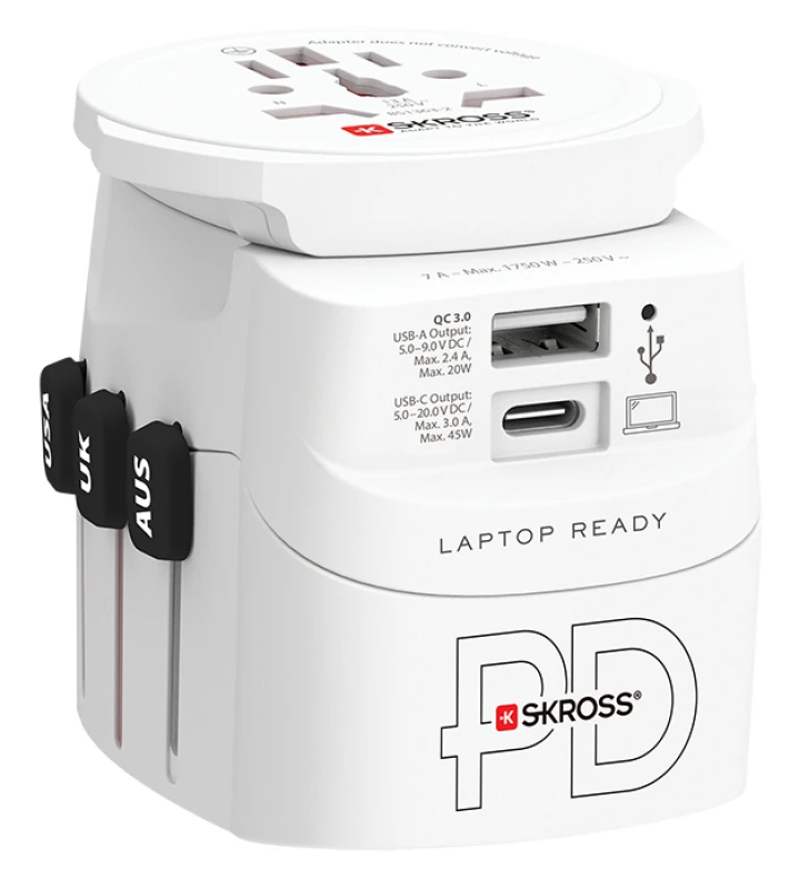 Image of Skross Skross 1.302474 Travel adapter Pro Light USB AC45PD World 1.302474