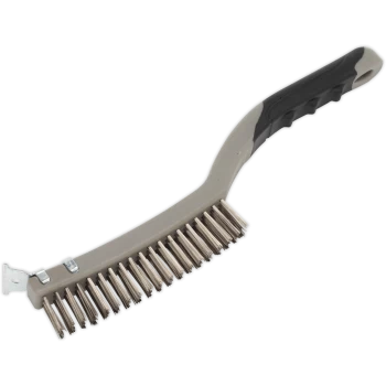 Image of Sealey Wire Brush and Scraper 3 Rows
