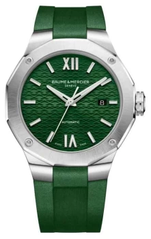 Image of Baume & Mercier Riviera 42mm Automatic Green Rubber Strap Watch