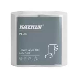Image of Katrin Plus Toilet Roll Easy Flush 2-Ply 400 Sheet White (Pack of 20) 82506