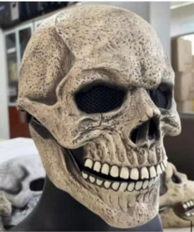 Image of Shatchi Halloween Skeleton Latex Mask Brown Brown unisex