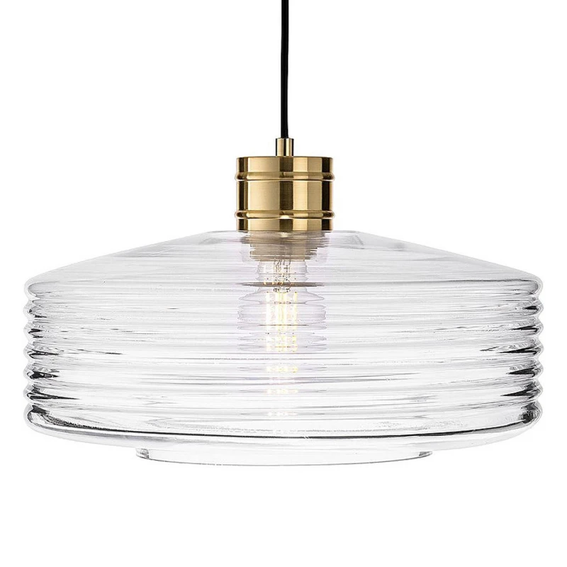 Image of Firstlight Porto Pendant Light Ribbed in Brushed Brass